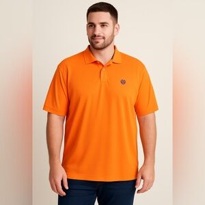 Chaps Sport Men’s Polo Shirt XL Orange Performance Golf Activewear Crest Logo